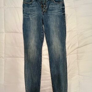 CAbi Blue Skinny Jeans with Natural Fading